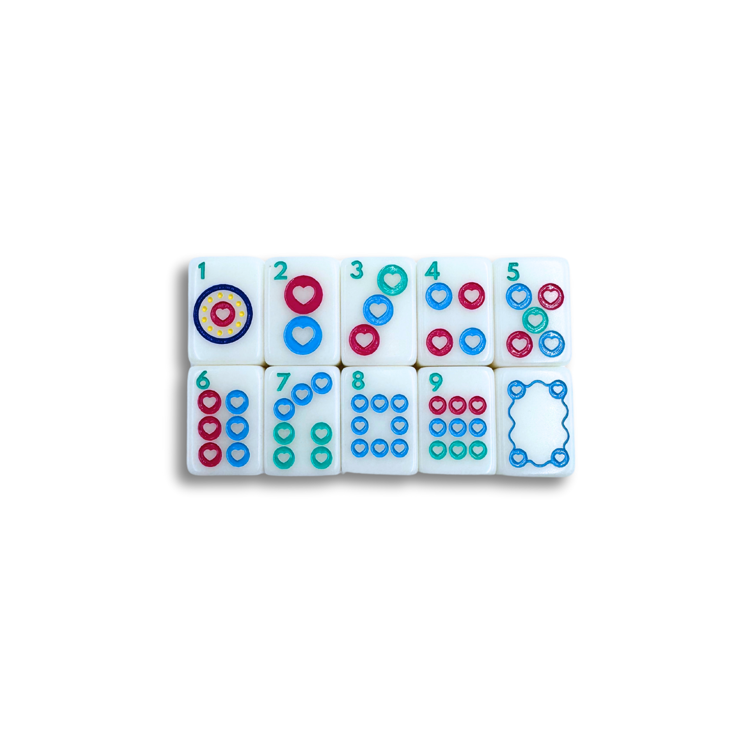 Mini Anywhere Series Mahjong Tiles for Travel MahJongg with Blue Bag Pink Box Green Tassel modern Tiny Tile set