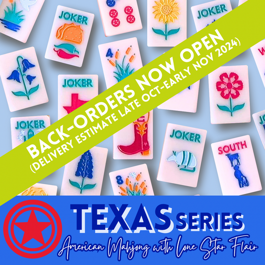 (BACK-ORDER) THE TEXAS SERIES | American Mahjong with Lone Star Flair | Colorful Unique Tiles