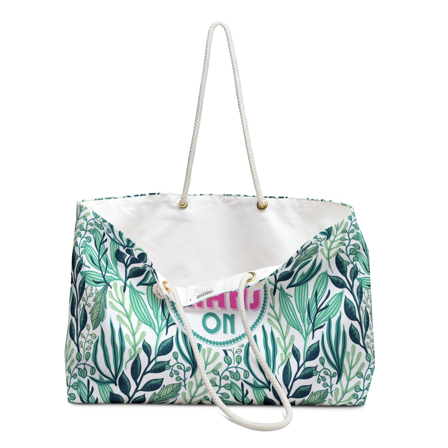 Mahjong Tote Bag. Oversize Carrying Bag to Hold Your Mahjongg Tiles, Mah Jongg Accessories and More. Green Nature Pattern