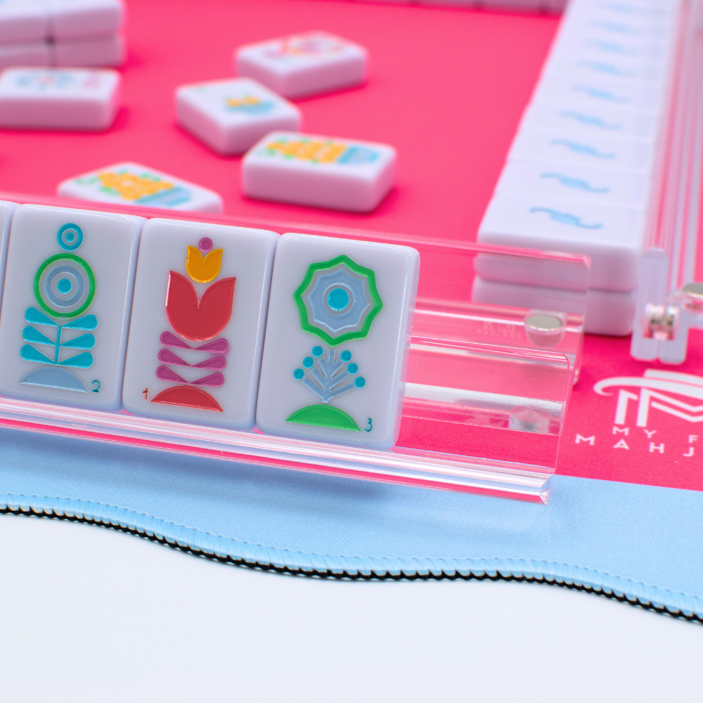 Classic Acrylic Mahjong Racks (Clear, 20" each, Set of 4)  |  Sturdy Design, Strong Magnets, Excellent Tile Angle  |  For Tiles 1.5"x1" or smaller