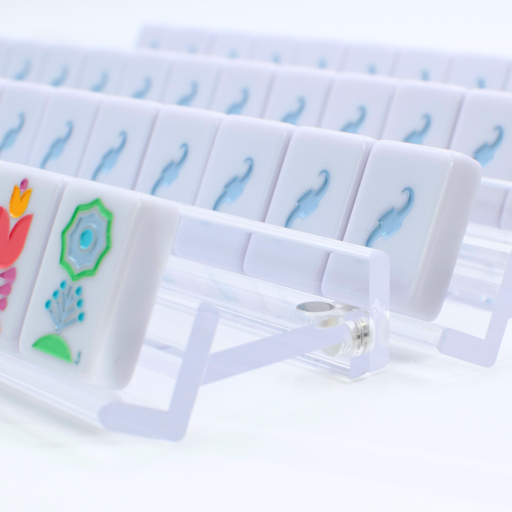 Classic Acrylic Mahjong Racks (Clear, 20" each, Set of 4)  |  Sturdy Design, Strong Magnets, Excellent Tile Angle  |  For Tiles 1.5"x1" or smaller