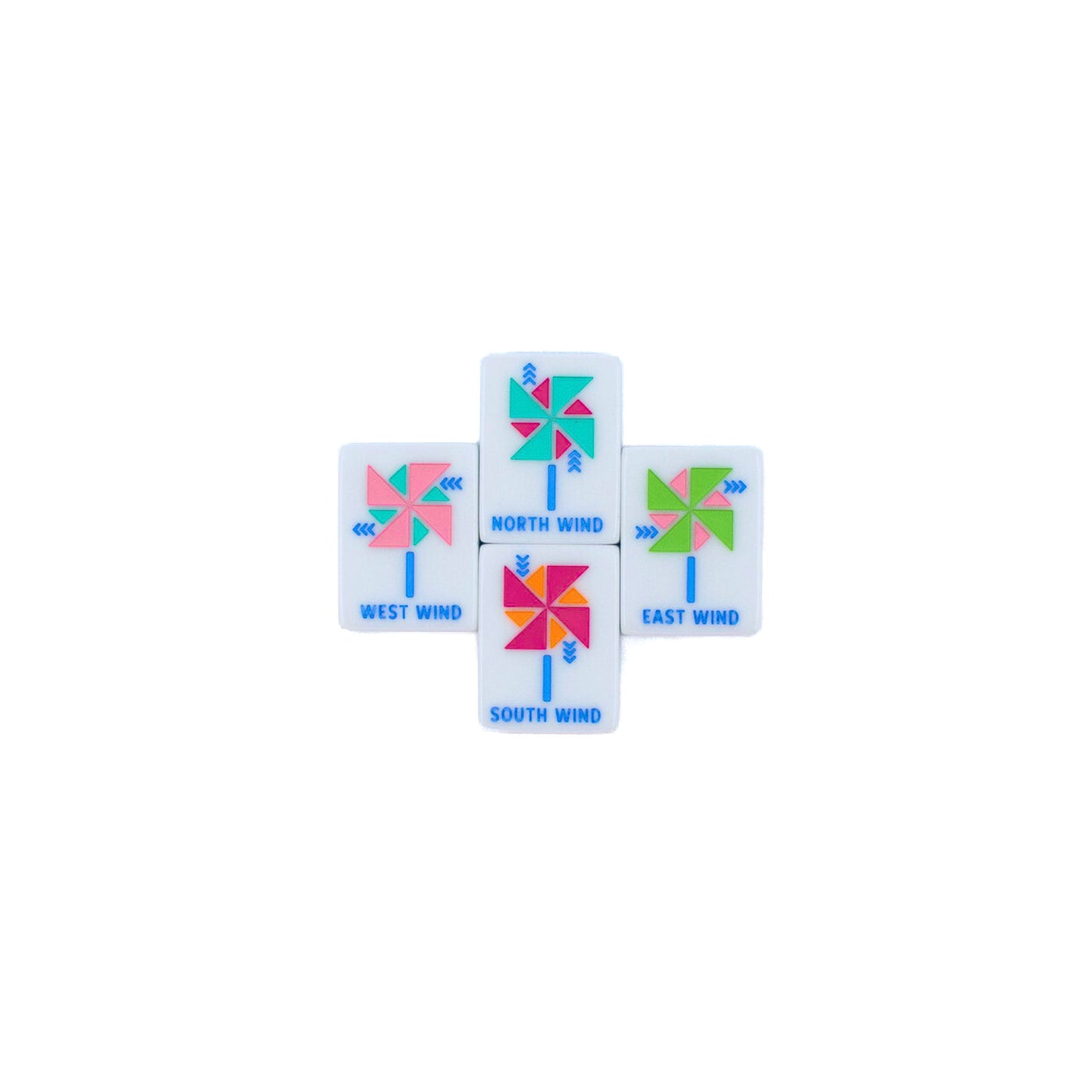 (BACK-ORDER) Crystal Prism Blue | Mahjong with Bold Angles and Vibrant Vibes | Clear Top with Colorful Pattern and Layers