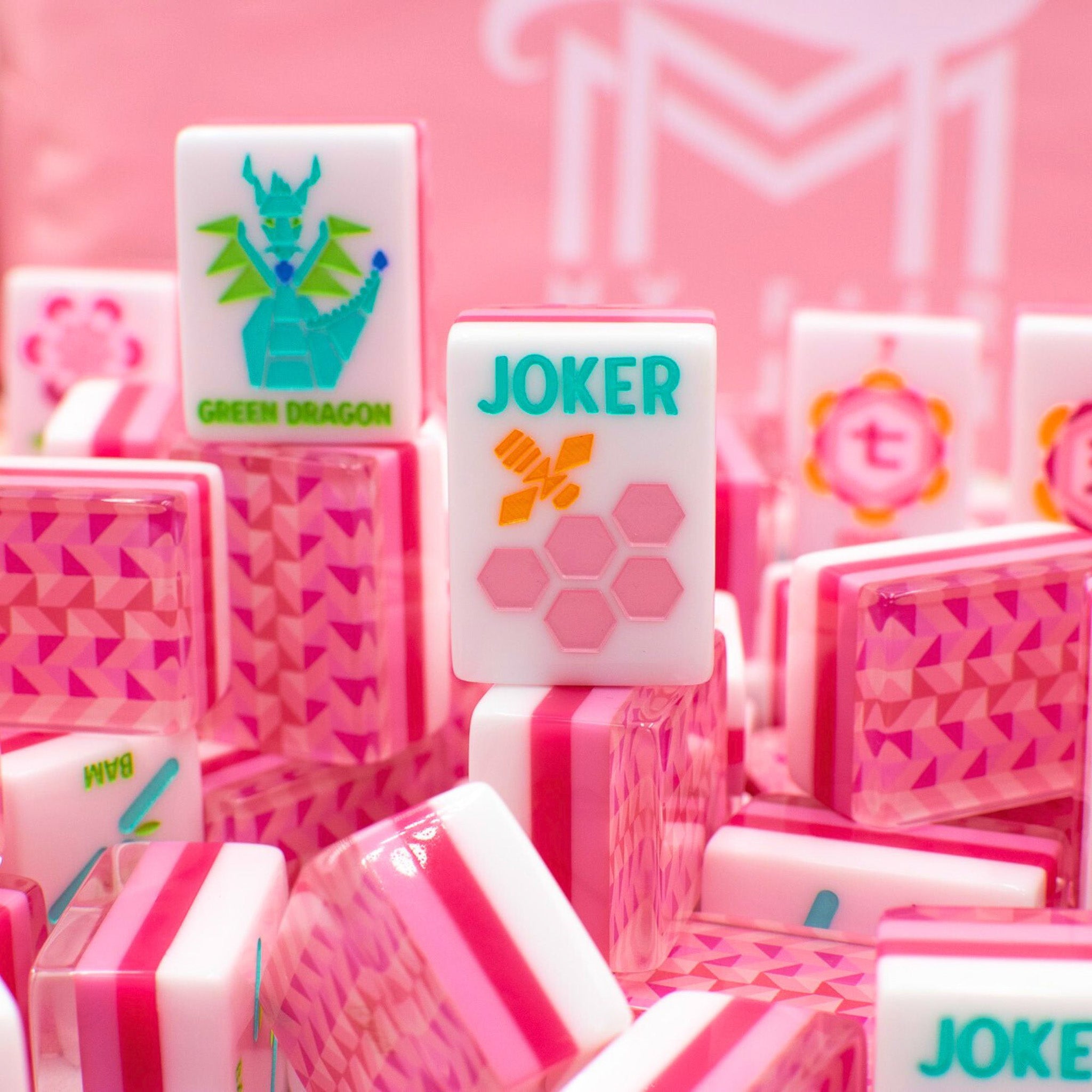 CRYSTAL PRISM | Pink | Mahjong with Bold Angles and Vibrant Vibes