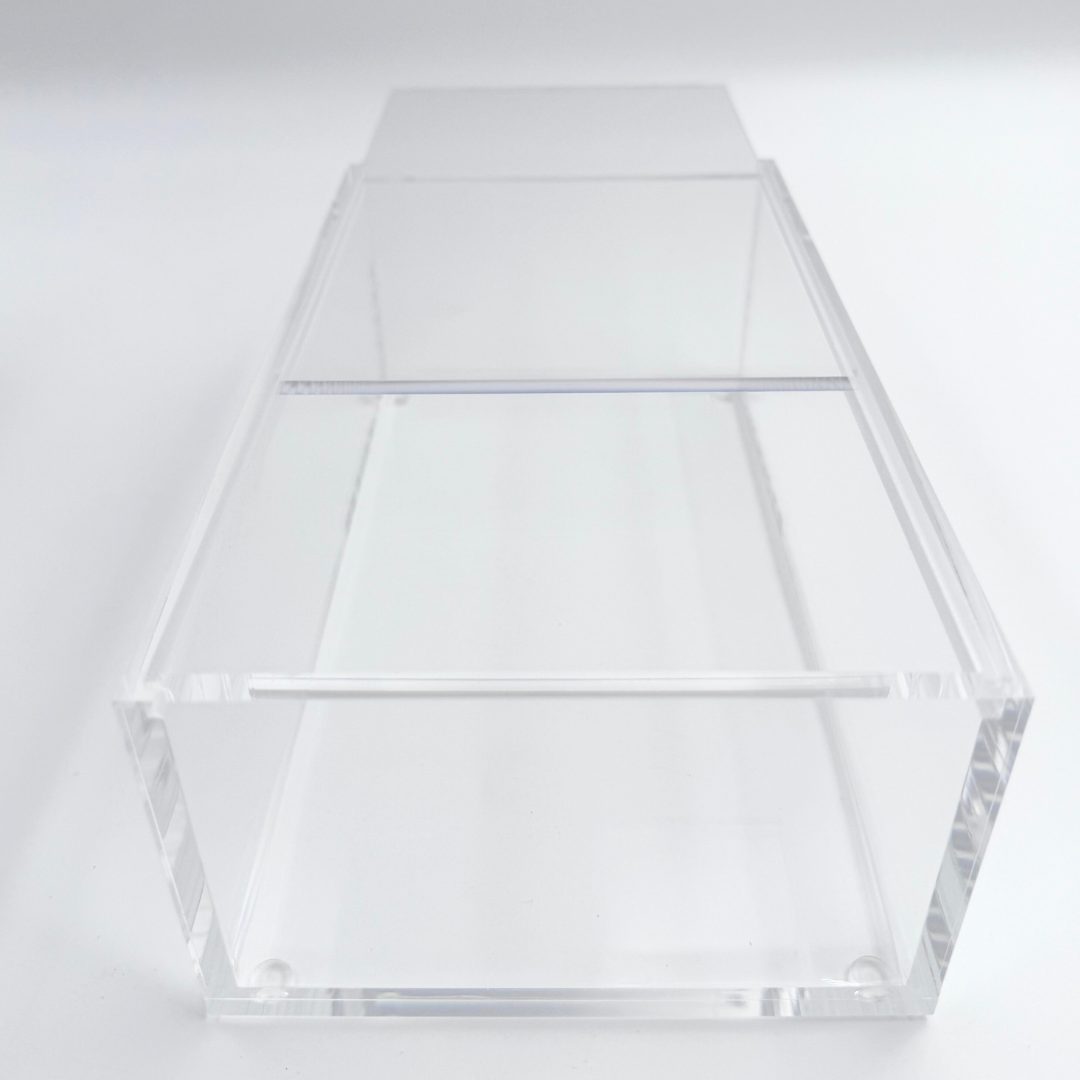 Mahjong Acrylic Display Box (Clear, for Crystal Collection)  |  Sliding Lid  |  For Tile Size 1.25" x 0.9" x 0.7"