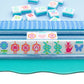 (BACK-ORDER) Crystal Prism Blue | Mahjong with Bold Angles and Vibrant Vibes | Clear Top with Colorful Pattern and Layers