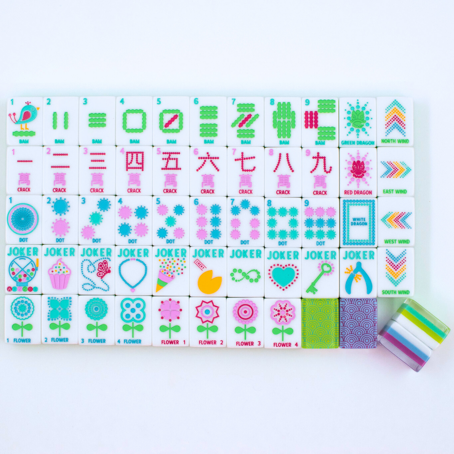 (PRE-ORDER) Crystal Confetti Purple | Mahjong with a Sprinkle of Color and Joy | Clear Top with Colorful Pattern and Layers