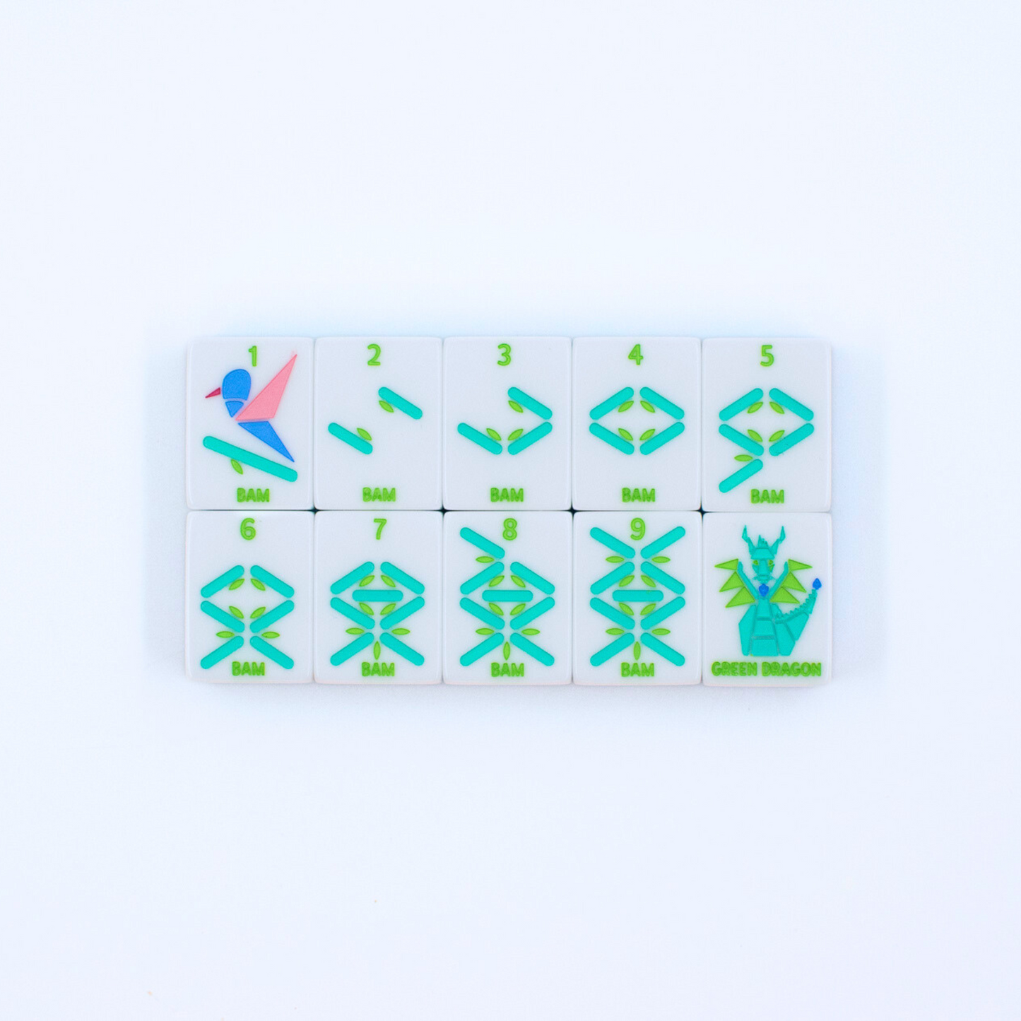 (PRE-ORDER) Crystal Prism Blue | Mahjong with Bold Angles and Vibrant Vibes | Clear Top with Colorful Pattern and Layers
