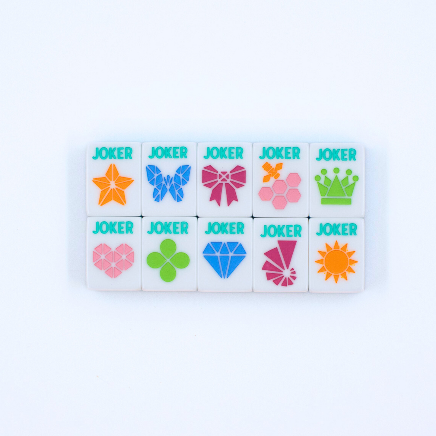 (PRE-ORDER) Crystal Prism Blue | Mahjong with Bold Angles and Vibrant Vibes | Clear Top with Colorful Pattern and Layers