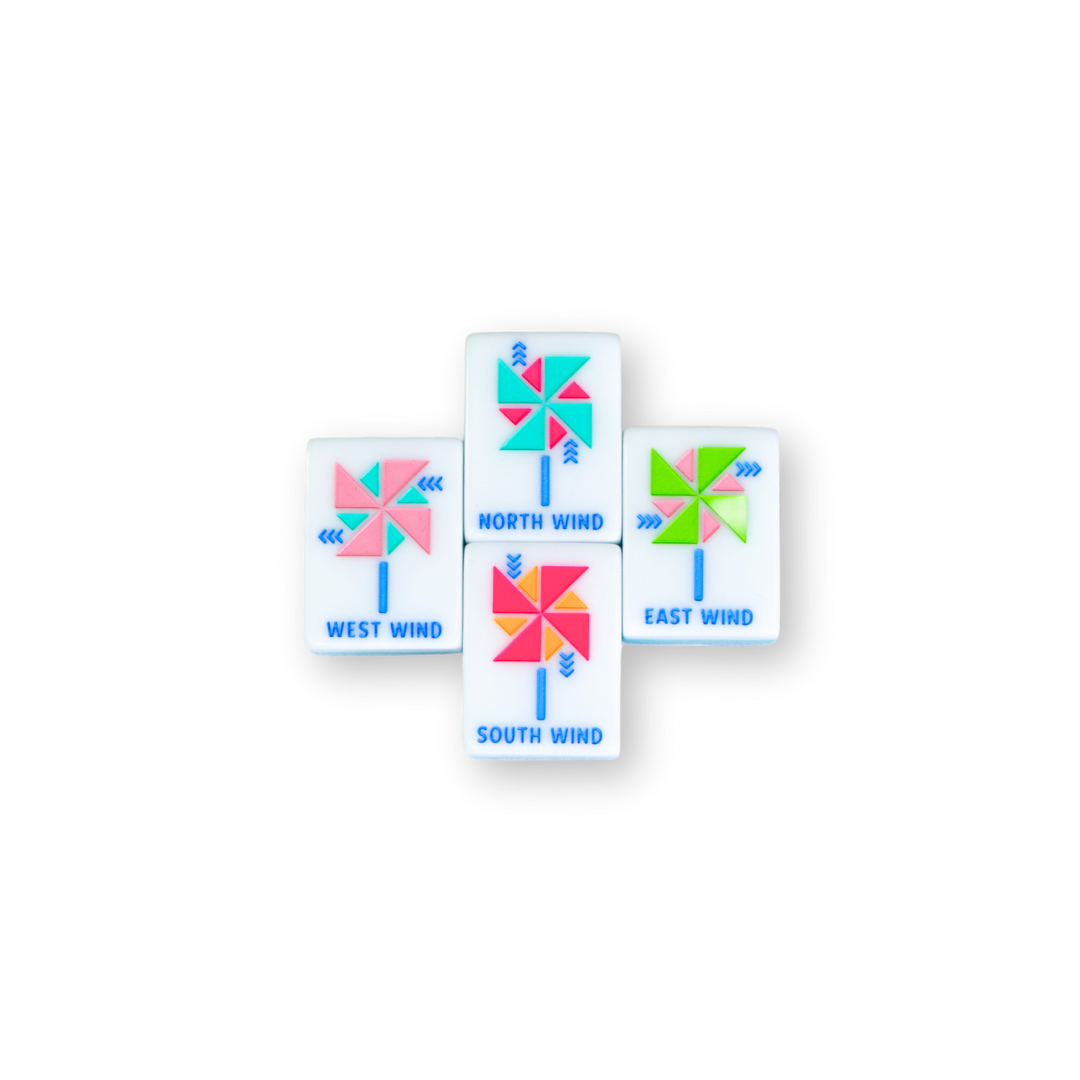 Crystal Prism Blue | Mahjong with Bold Angles and Vibrant Vibes | Clear Top with Colorful Pattern and Layers