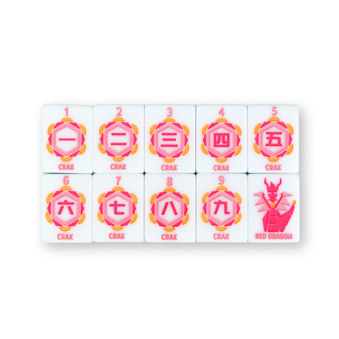 Crystal Prism Blue | Mahjong with Bold Angles and Vibrant Vibes | Clear Top with Colorful Pattern and Layers