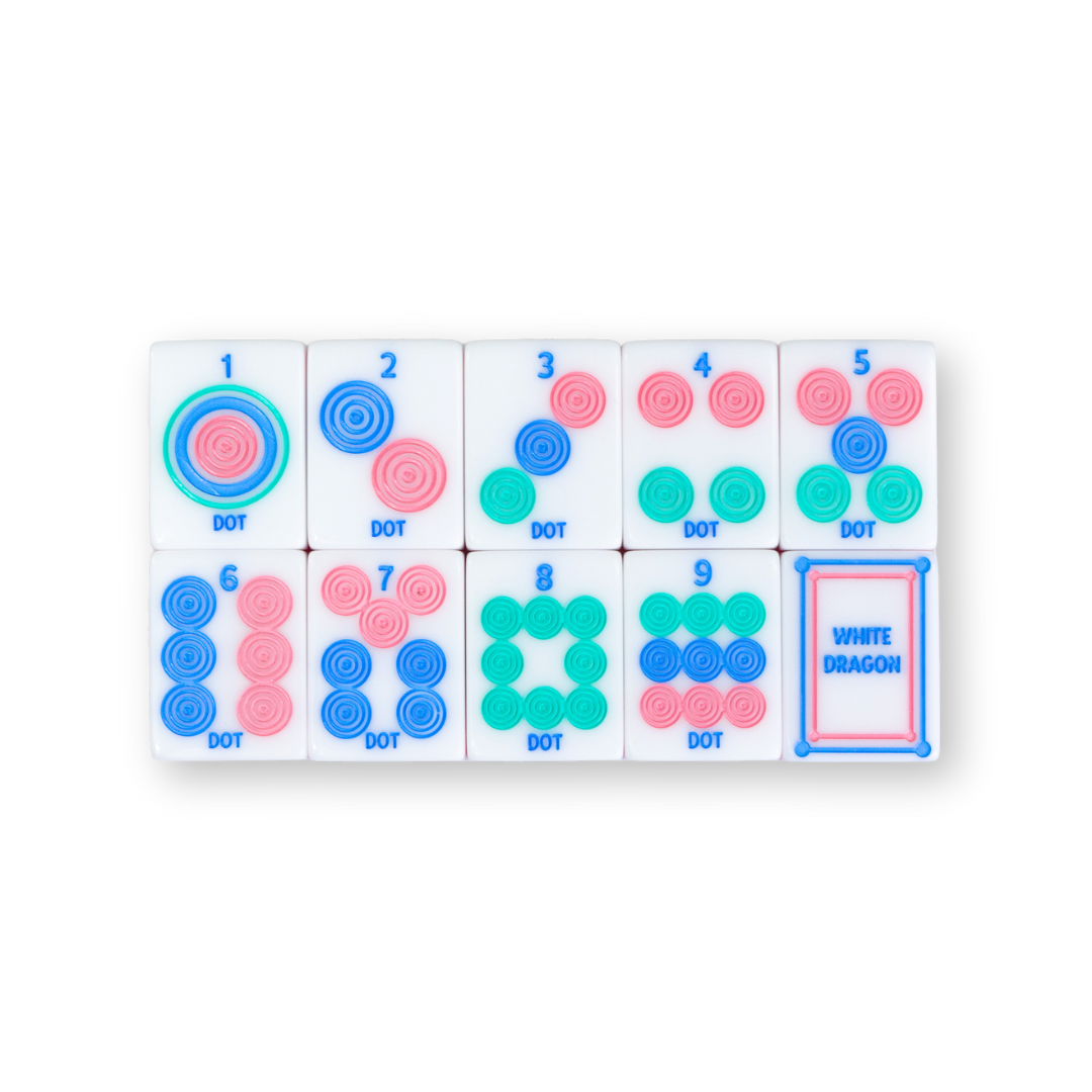 Crystal Prism Pink | Mahjong with Bold Angles and Vibrant Vibes | Clear Top with Colorful Pattern and Layers