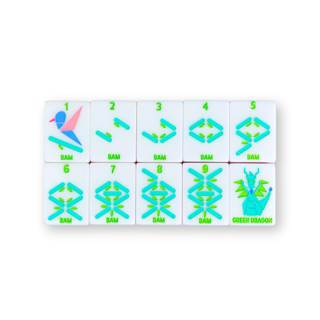 Crystal Prism Pink | Mahjong with Bold Angles and Vibrant Vibes | Clear Top with Colorful Pattern and Layers