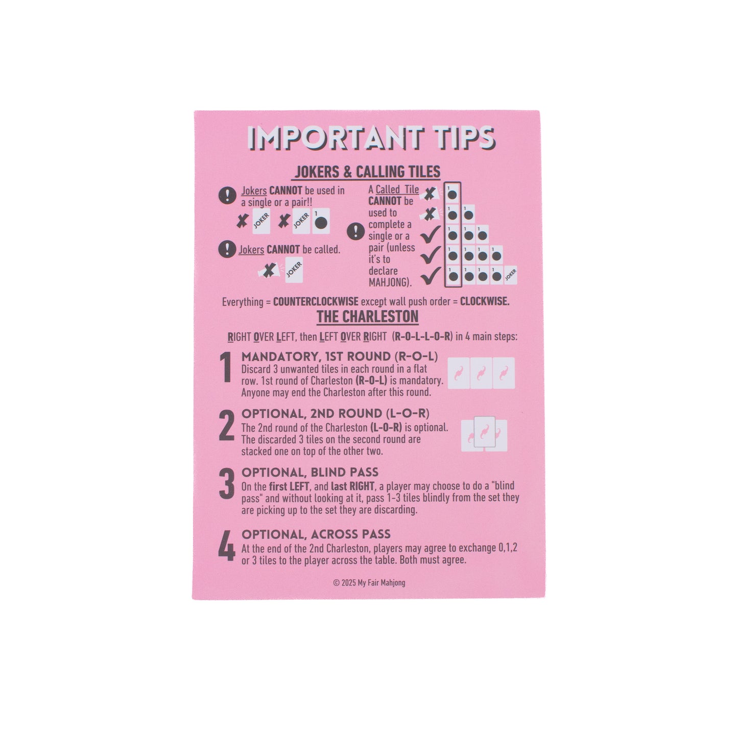 MAHJONG SHUFFLE CARD  |  Mahjong Is Series  |  Sized to Store with League Cards