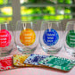 Mahjong Stemless Wine Glasses (18oz) | Set of 4 | Nature Pattern | Mahjongg Joy in a Cup | Great Cocktail Gift for Mahj Game Night, Party Crack Bam Dot