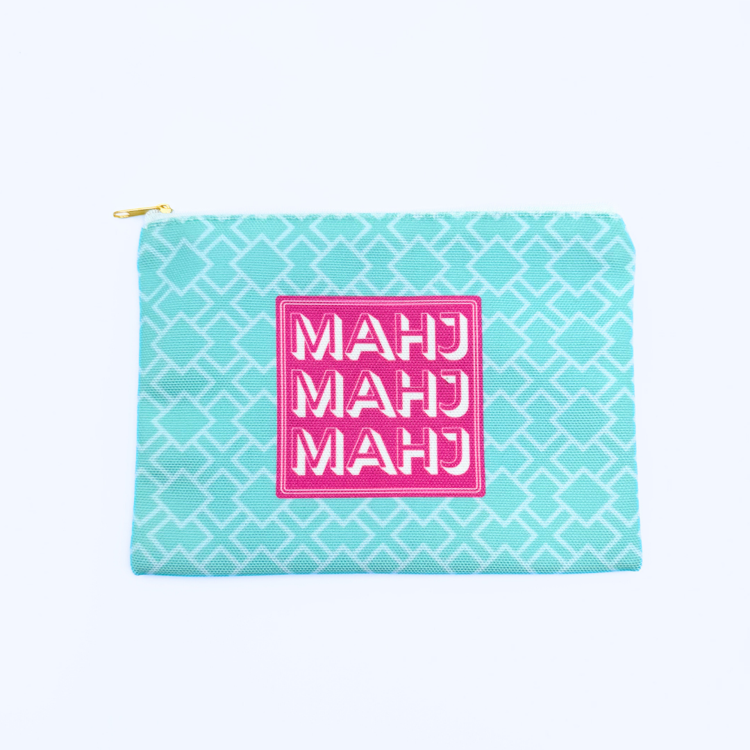 Mahjong Card & Accessory Bag  |  Fits Oversized League Cards & Mini 20mm Mahjong Tile Sets