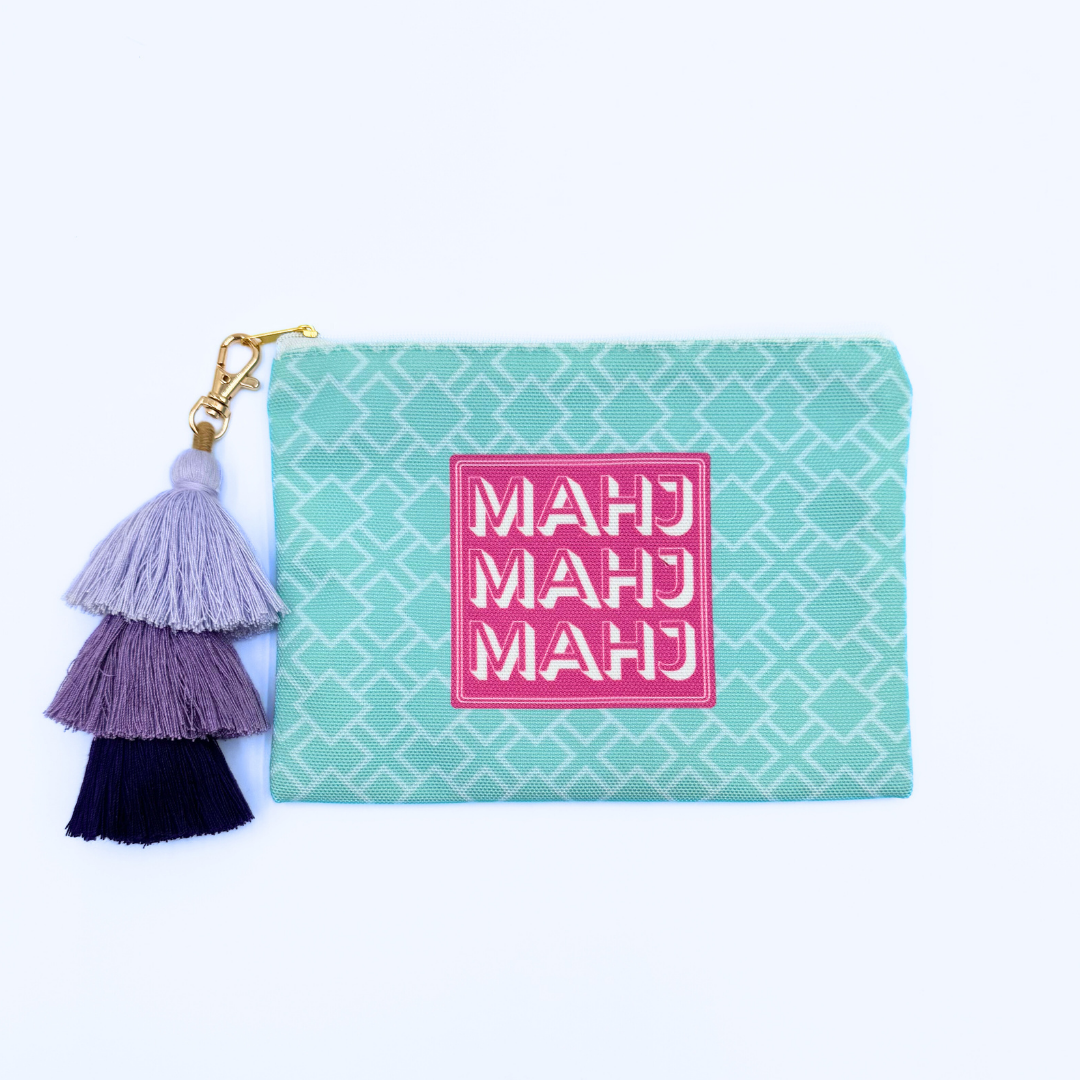 Mahjong Card & Accessory Bag  |  Fits Oversized League Cards & Mini 20mm Mahjong Tile Sets