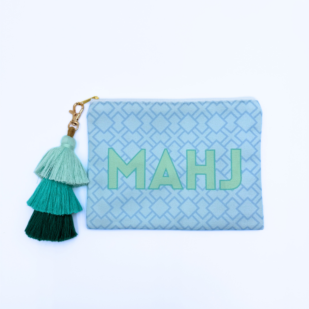 Mahjong Card & Accessory Bag  |  Fits Oversized League Cards & Mini 20mm Mahjong Tile Sets