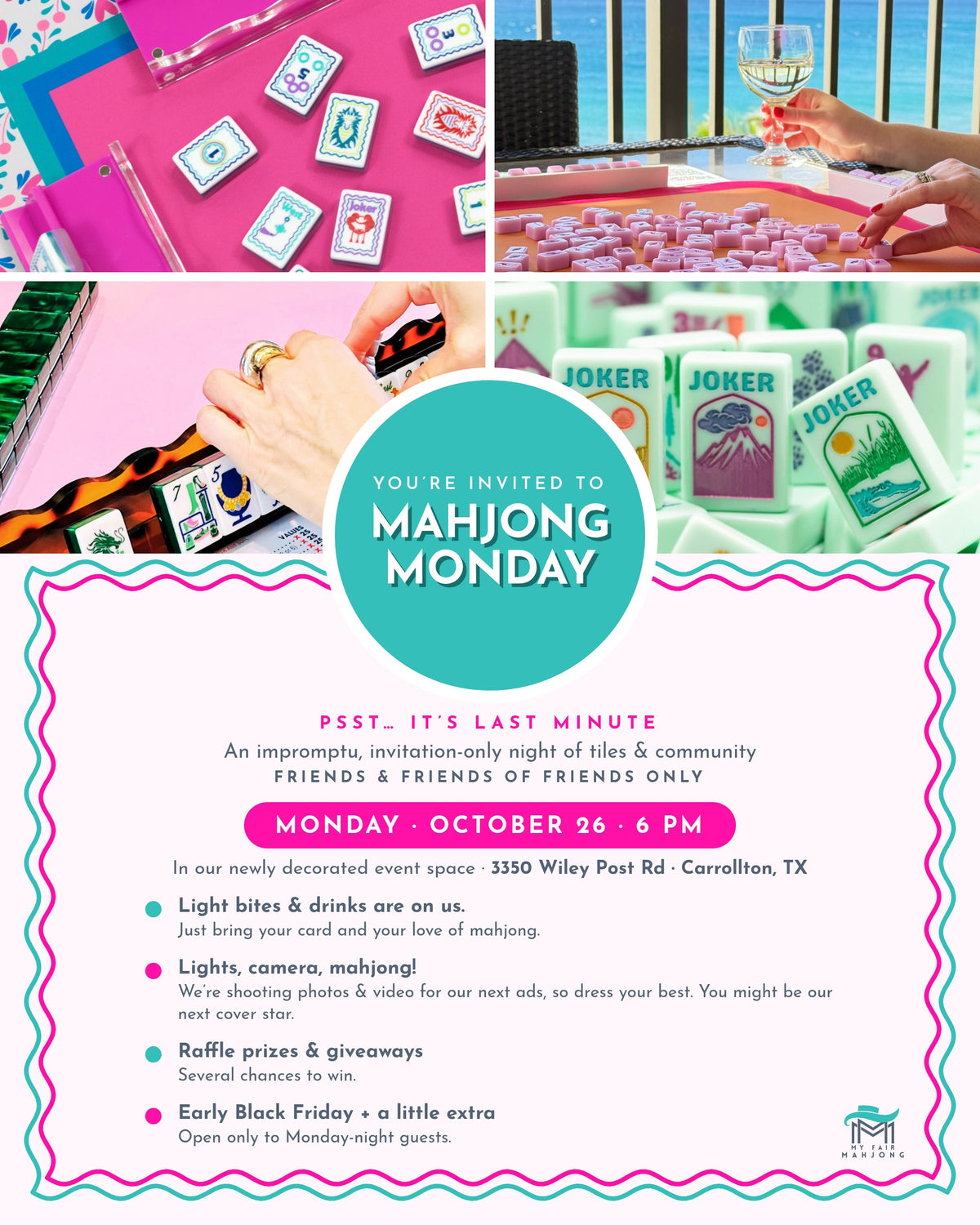 MAHJONG MONDAY | Invitation-Only Tiles & Community Night (Mon, Oct 26, 6pm)