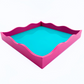 Lacquer Square Tray (2-Tone, 3 Color Combinations) |  13.75 x 13.75"  |  Bright, Colorful Addition to Any Interior Design