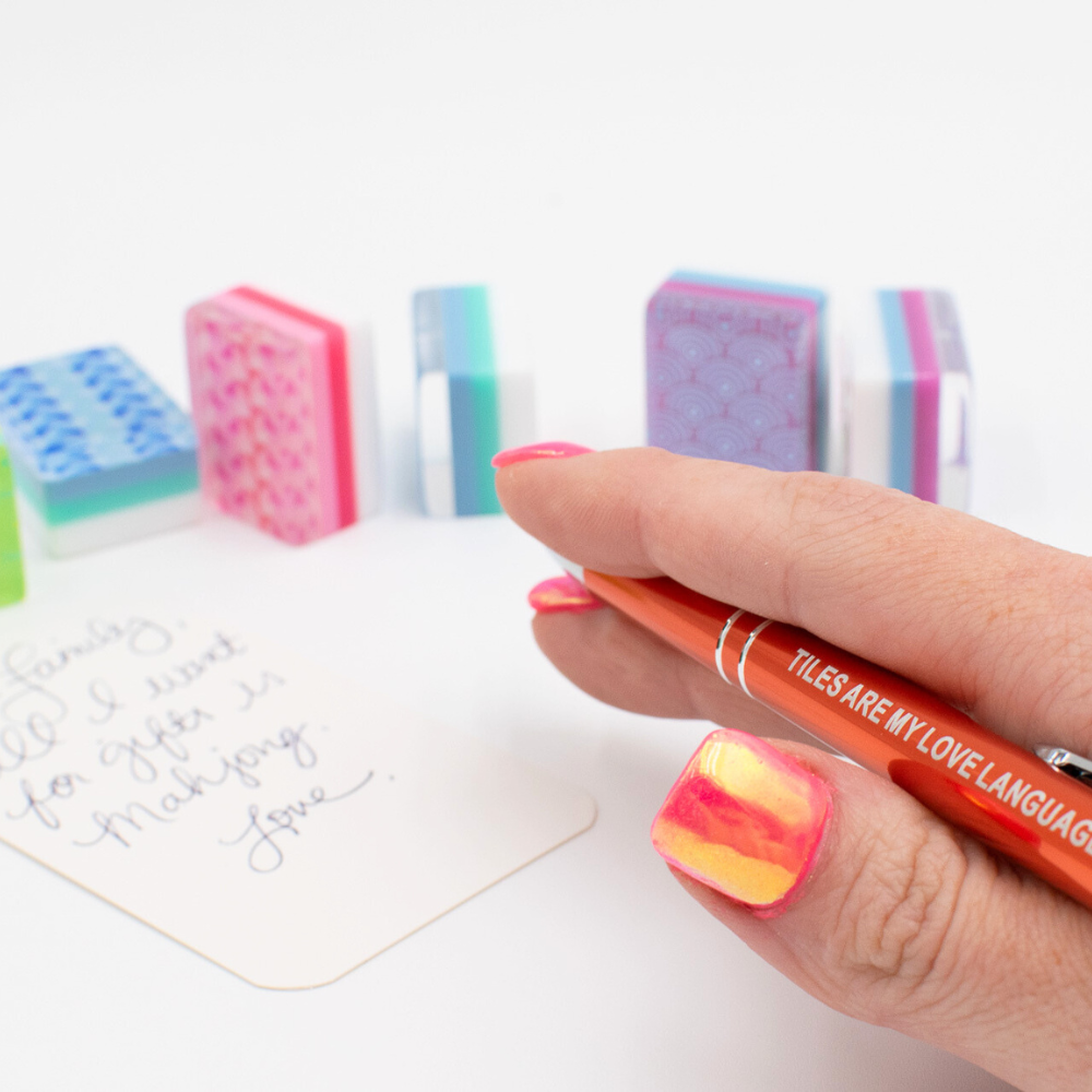 MAHJONG PEN SET  |  5 Colorful Pens with Funny Mahjong Sayings