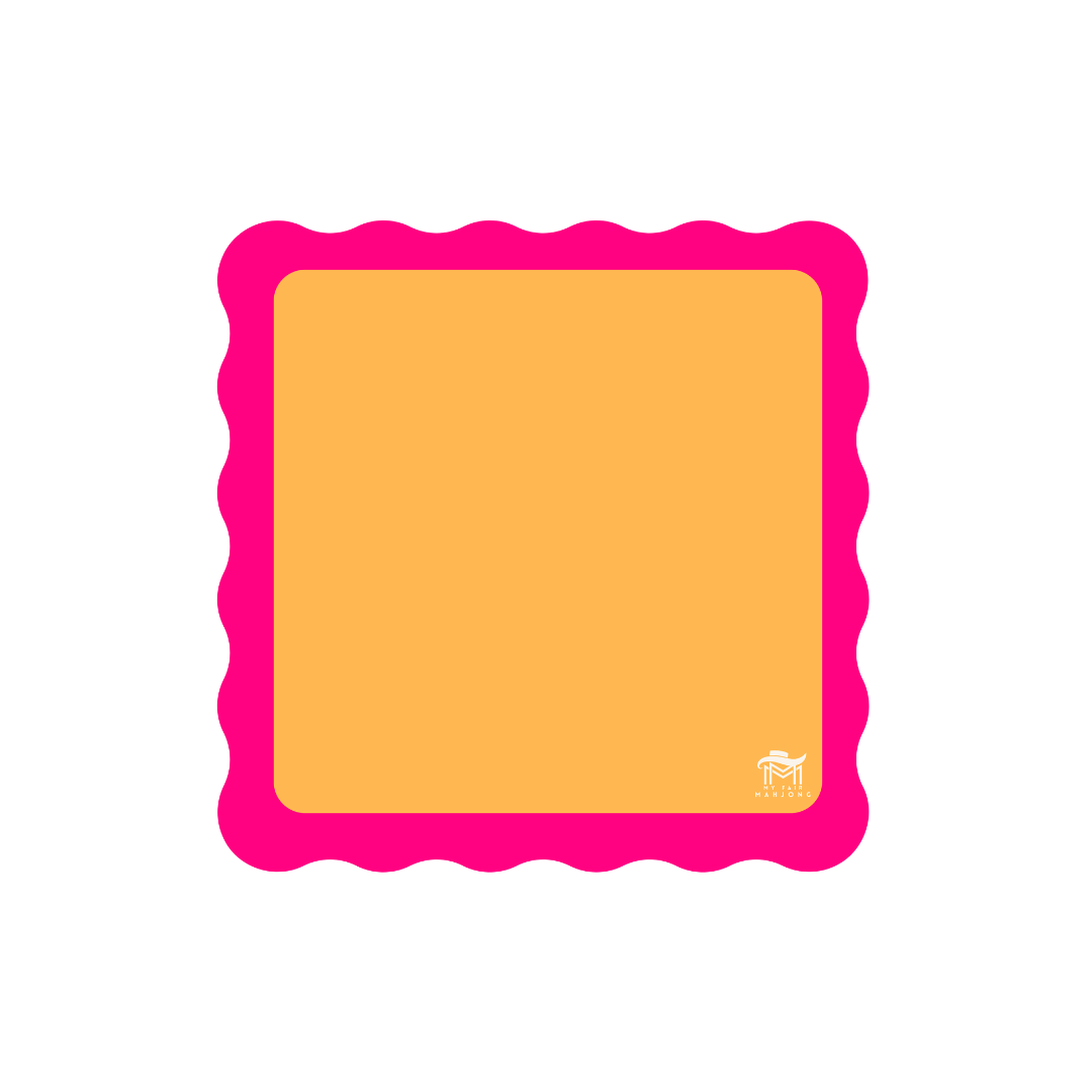 Mini Mahjong Mat (5 Color Combinations) | For Small & Travel Sets | Scalloped Edges & Bright Colors | 21" x 21"