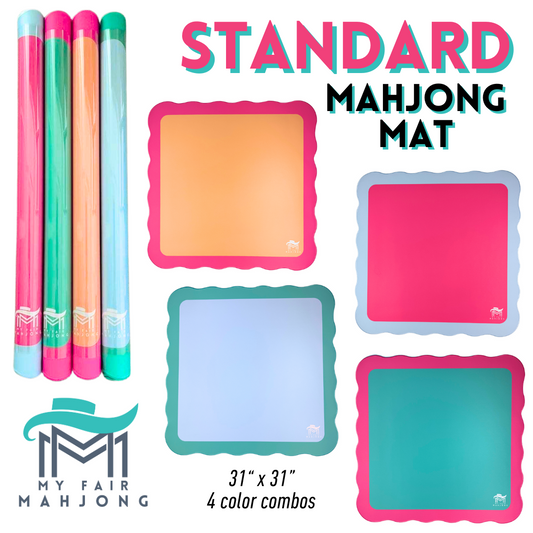 Mahjong Mats Scallop Edge Bright Colors Mahjongg Tablecover Blue Green Pink Orange