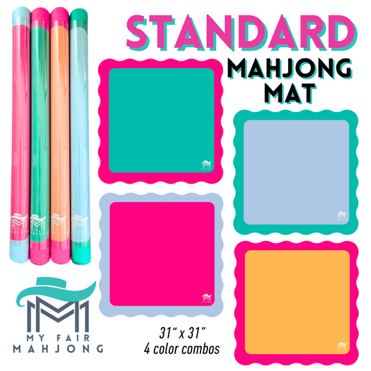 Scalloped Mahjong Mat (4 Color Combinations, Large)  |  Bright Colors  |  31" x 31"