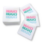 Colorful Unique Mahjong cocktail napkins- set of 50-  with pink green and blue word Mahj - airlaid technology - luxury eco friendly disposable napkins for Mah Jongg parties tournaments game night or mahjongg gift.