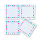 Mahjong Post It Sticky Note Pad pack of 4- Mahjongg notes with Crack Bam Dot in Pink Green and Blue Colorful Design and Border