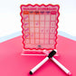 Mahjong Scoreboard to keep score tally coins quarters points for mah jongg pink orange blue green options dry erase (3)
