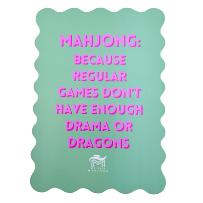 MAHJONG SHUFFLE CARD  |  Scalloped Edges & Bright Colors  |  Sized to Store with League Cards