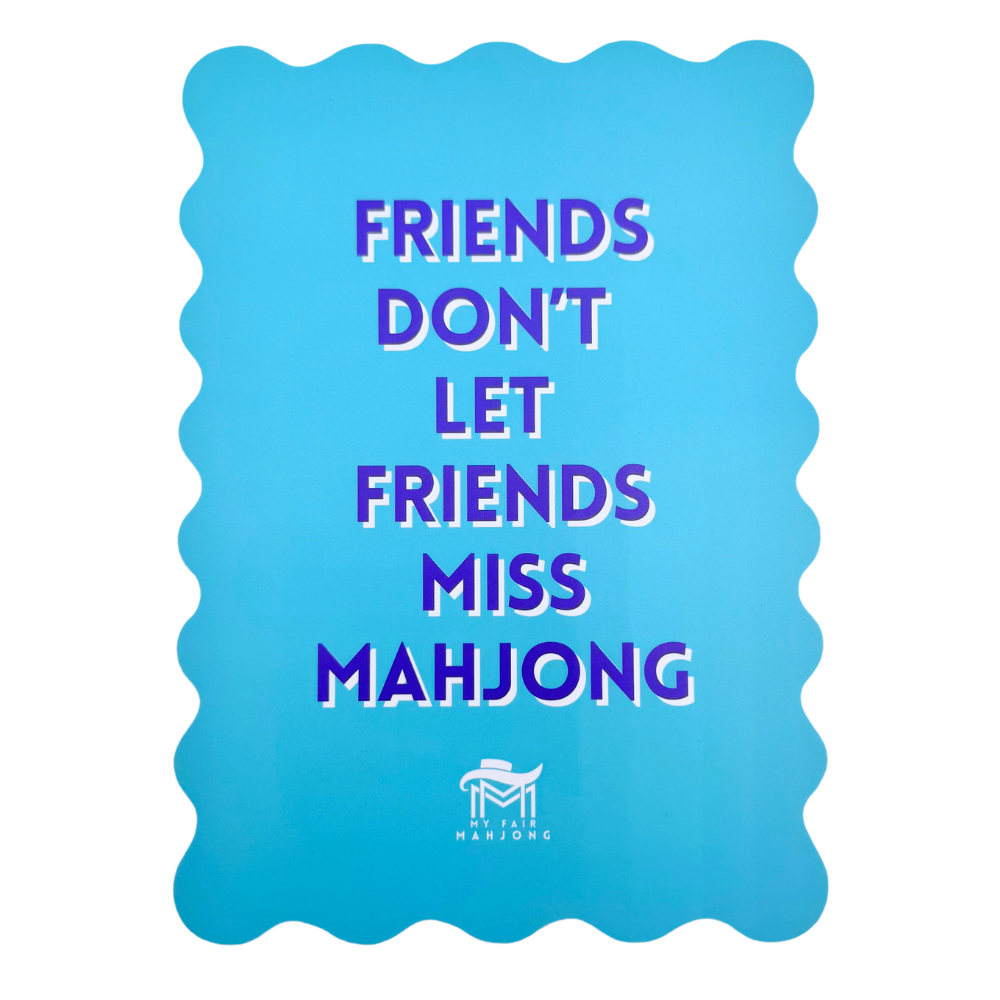 MAHJONG SHUFFLE CARD  |  Scalloped Edges & Bright Colors  |  Sized to Store with Mahjong League Cards