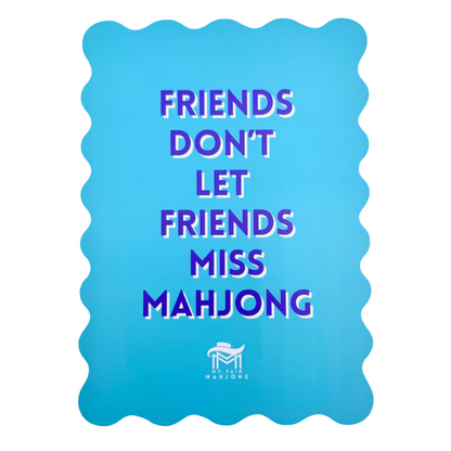 MAHJONG SHUFFLE CARD  |  Scalloped Edges & Bright Colors  |  Sized to Store with League Cards
