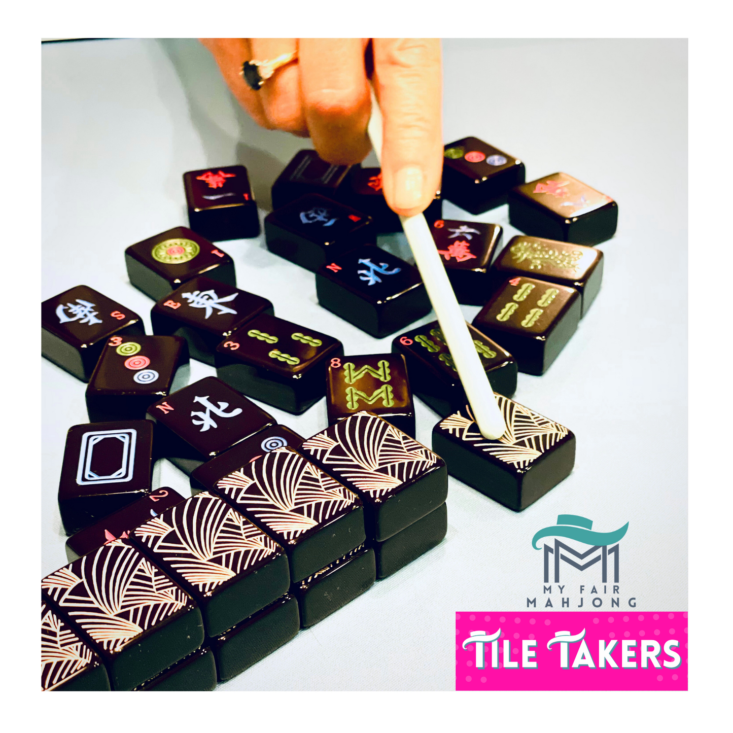 Mahjong Tile Takers. Novelty Mahjongg gift to reach and pull Mah Jongg tiles. 4 bright colors, fun gift present favor or prize for party or tournament 