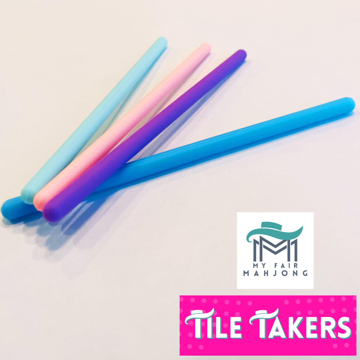 Mahjong Tile Takers. Novelty Mahjongg gift to reach and pull Mah Jongg tiles. 4 bright colors, fun gift present favor or prize for party or tournament 