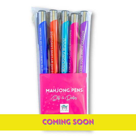 MAHJONG PEN SET  |  5 Colorful Pens with Funny Mahjong Sayings