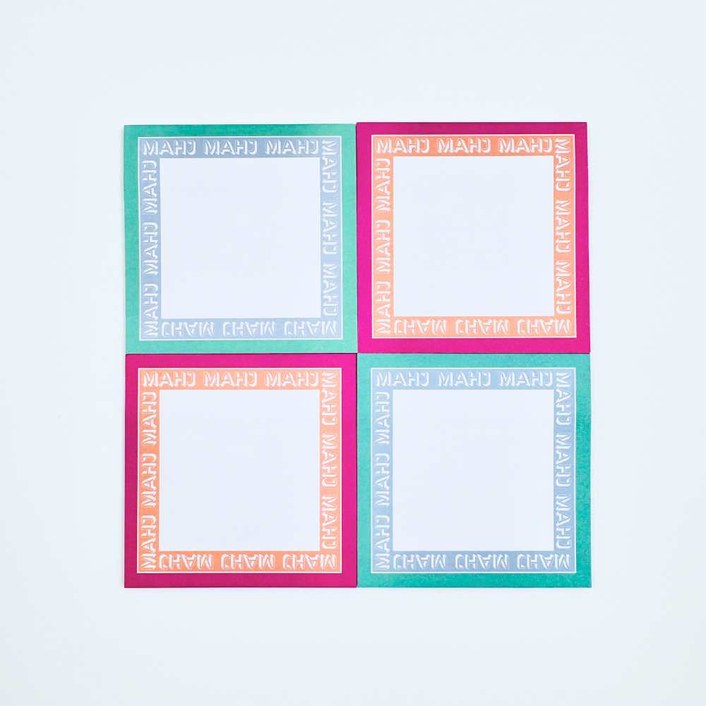 Mahjong Sticky Note Pads (Set of 4, 2 in each design) | Gift, Prize or ...