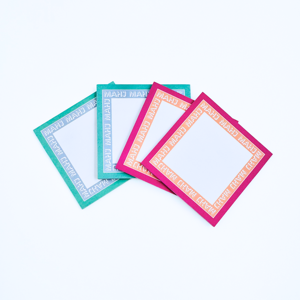 Mahjong Sticky Note Pads (Set of 4, 2 in each design) | Gift, Prize or ...