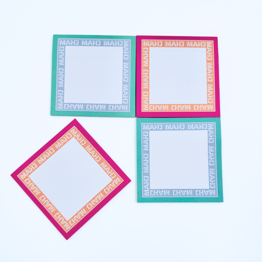 Mahjong Sticky Note Pads (Set of 4, 2 in each design) | Gift, Prize or ...