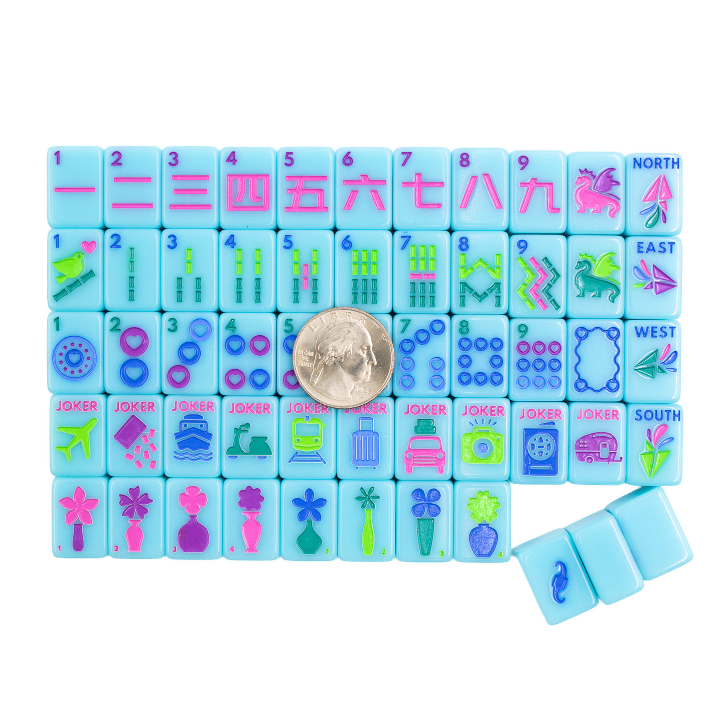 (PRE-ORDER) MINI TRAVEL MAHJONG  |  Mini Anywhere Series  |  Blue