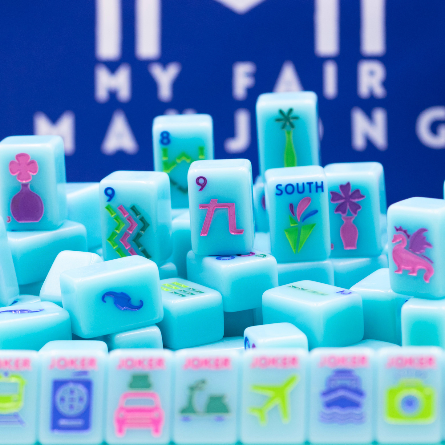 (PRE-ORDER) MINI TRAVEL MAHJONG  |  Mini Anywhere Series  |  Blue
