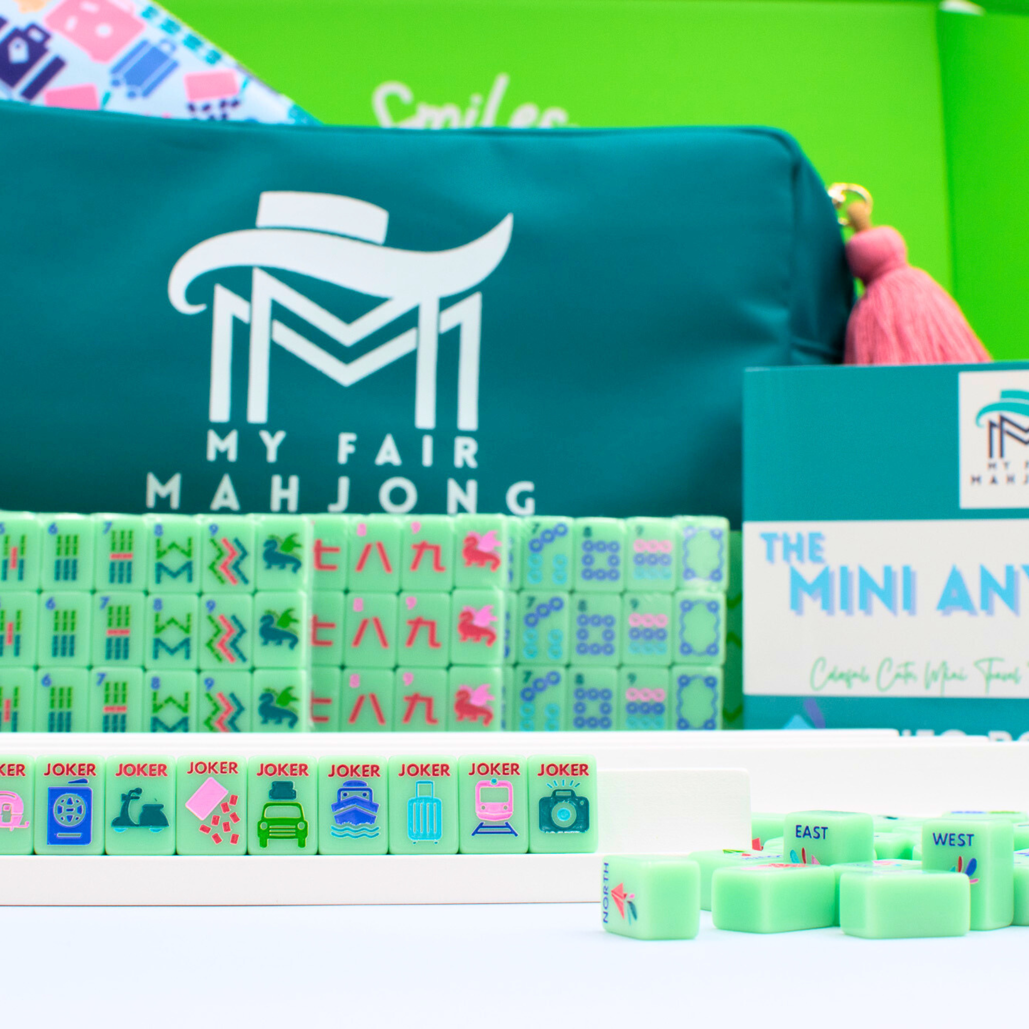 Mahjong Set De Voyage - Mahjong Avec Étui En Bois - Jeu De Version Mahjong Set De Voyage - Mahjong Avec Étui En Bois - Jeu De Version