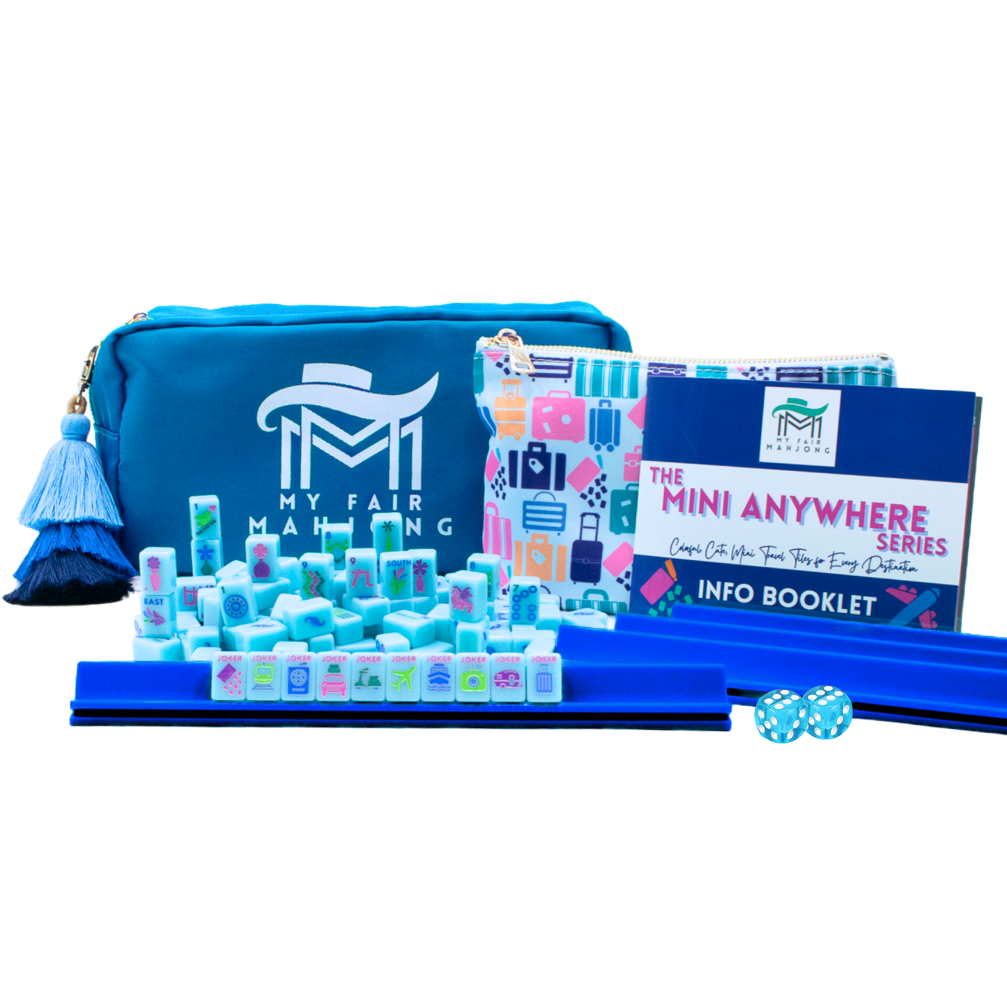 (PRE-ORDER) MINI TRAVEL MAHJONG  |  Mini Anywhere Series  |  Blue