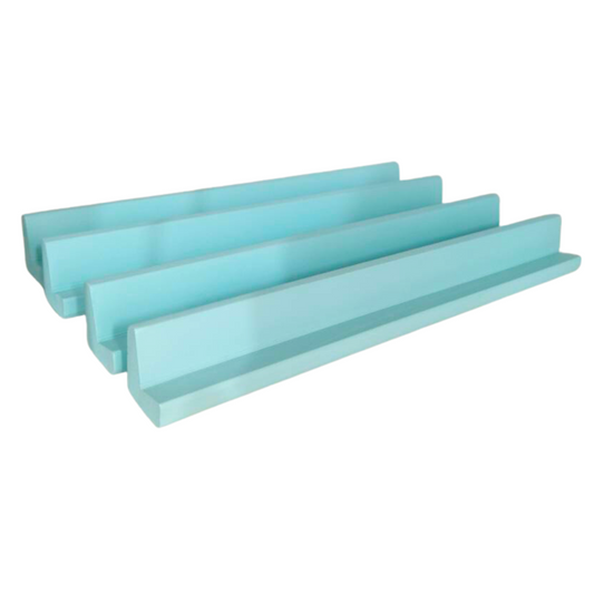 Mini Mahjong rack set of 4 wooden wood painted pastel blue green teal for mini travel mahjong tiles sized 0.8 inches- racks are 8.6 inches long