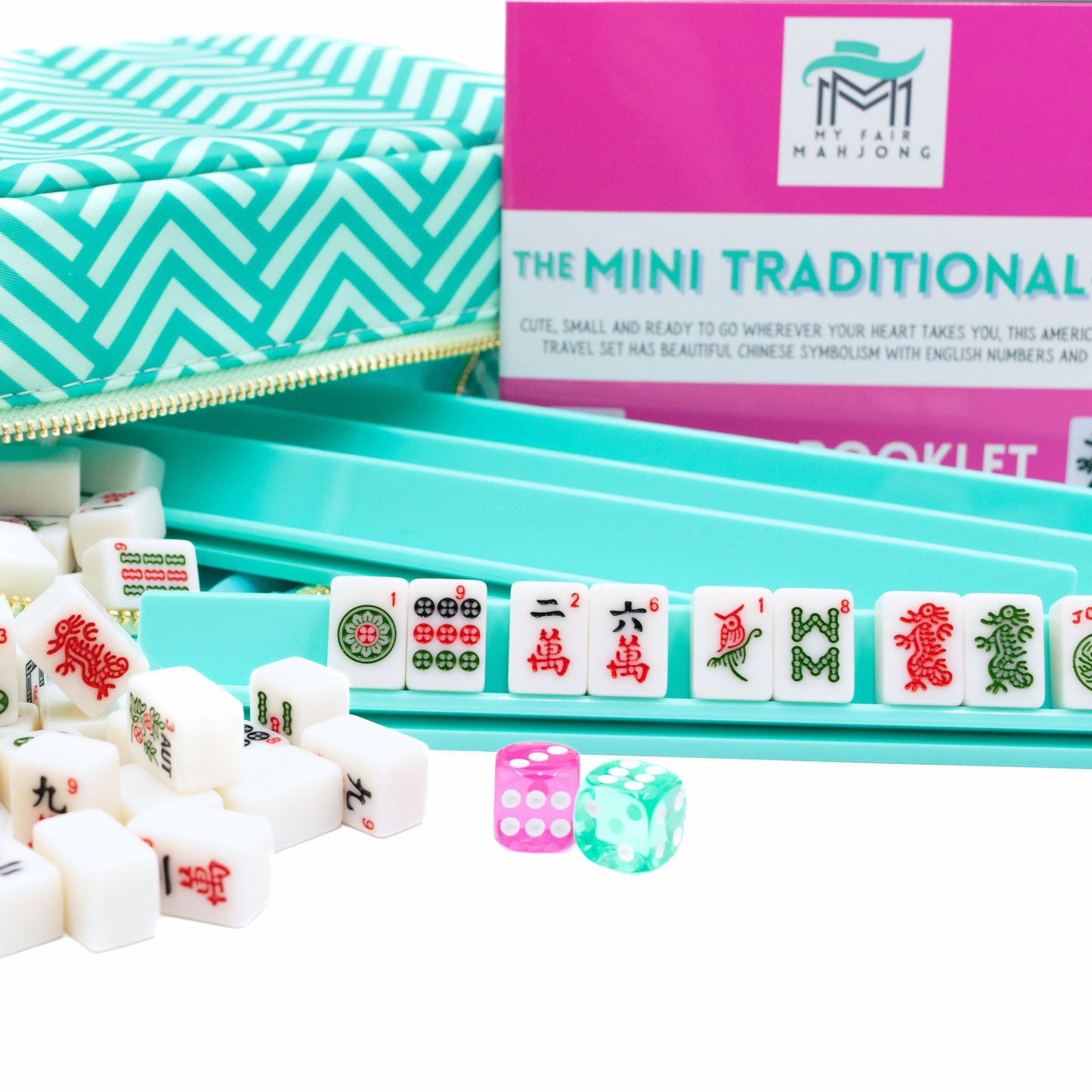 MINI TRADITIONAL SERIES with Upgraded Acrylic Racks | American Mahjong Tiny Travel Set
