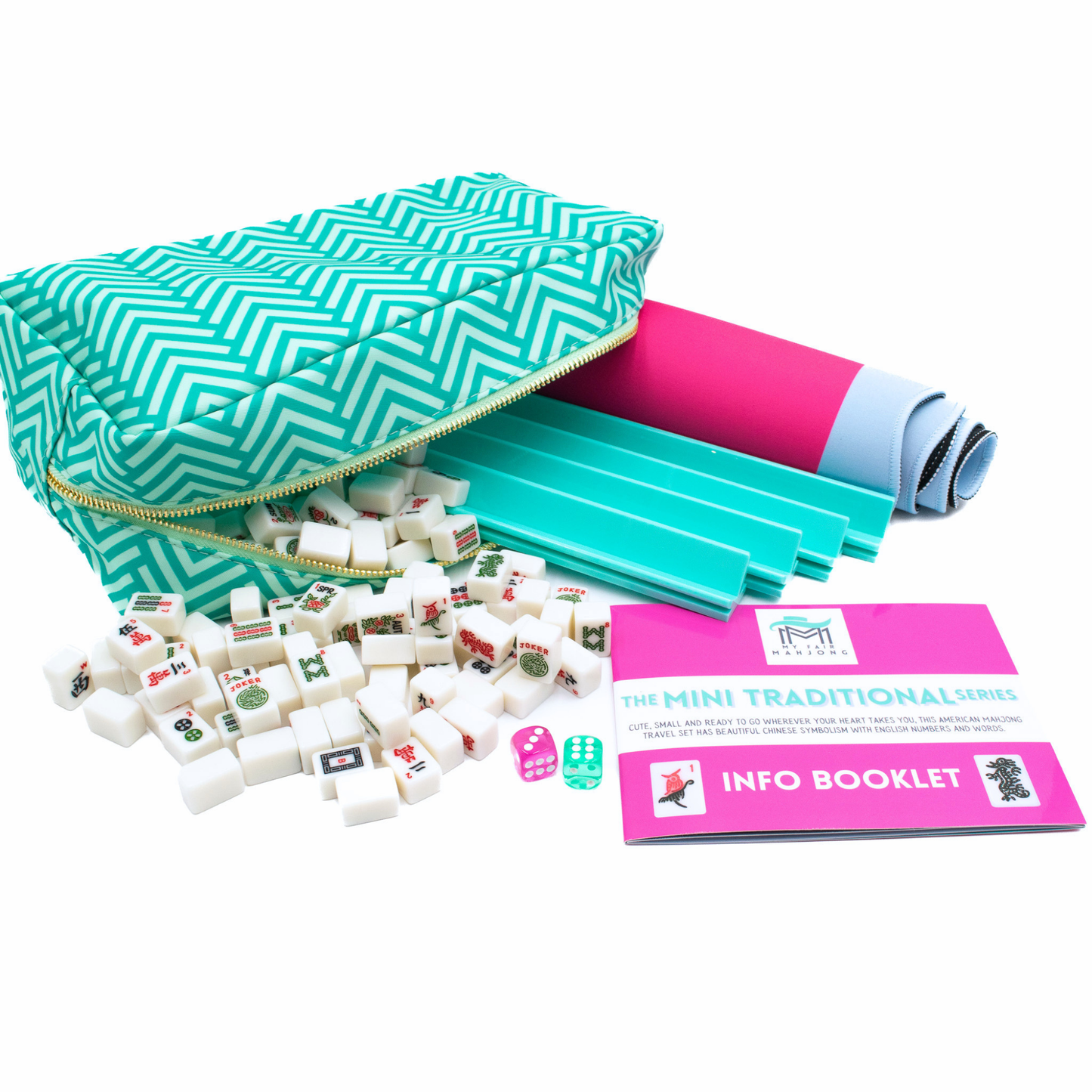 MINI TRADITIONAL SERIES with Upgraded Acrylic Racks | American Mahjong Tiny Travel Set