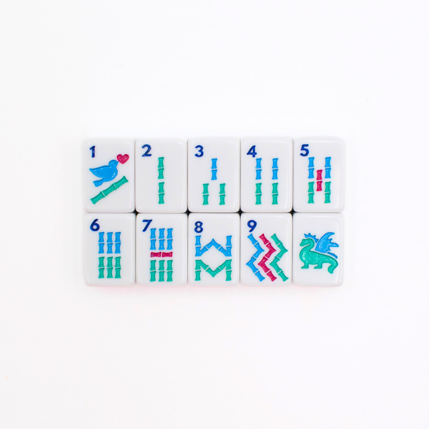 (BACK-ORDER) MINI ANYWHERE SERIES- White | Colorful Tiny Travel Mahjong Set