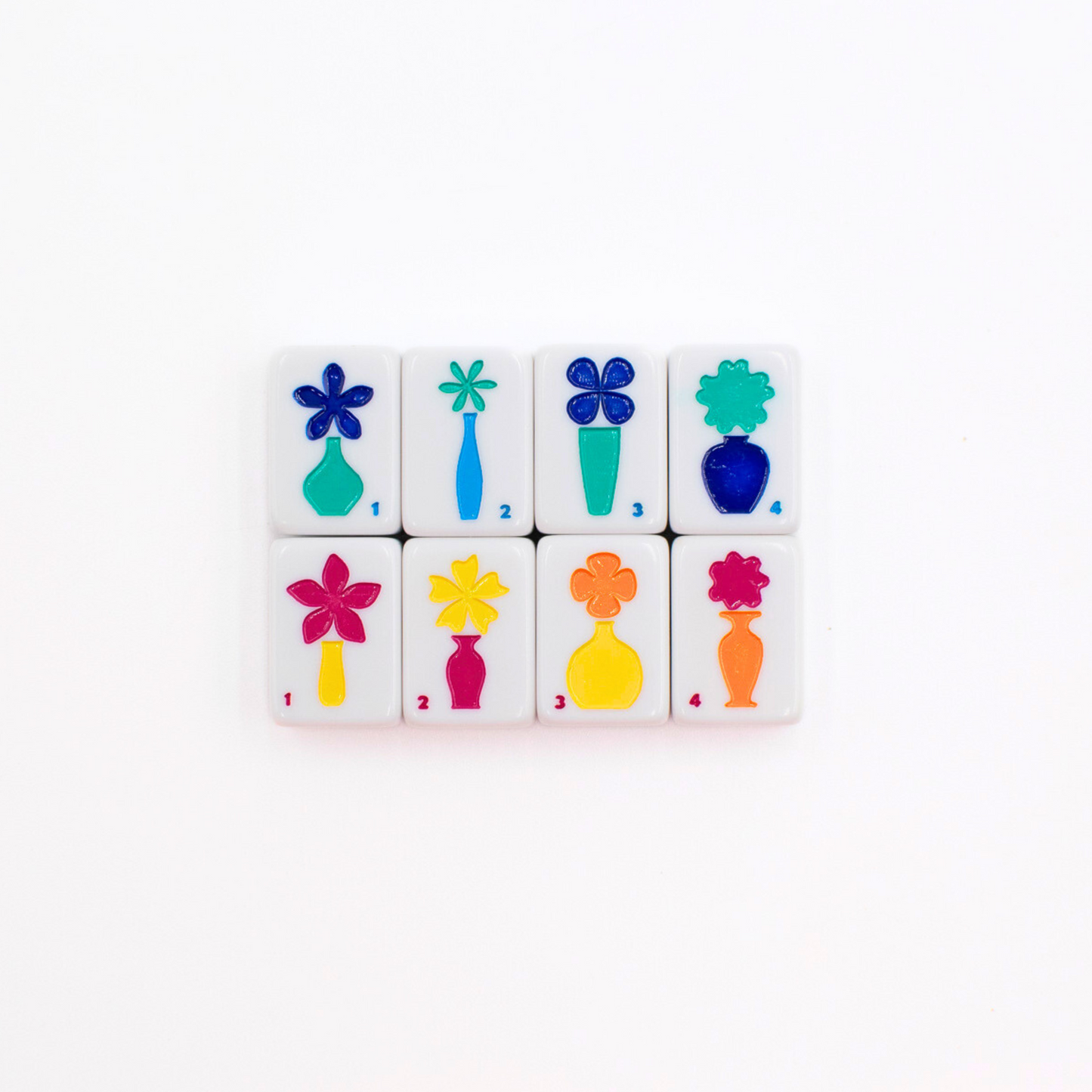 (BACK-ORDER) MINI ANYWHERE SERIES- White | Colorful Tiny Travel Mahjong Set