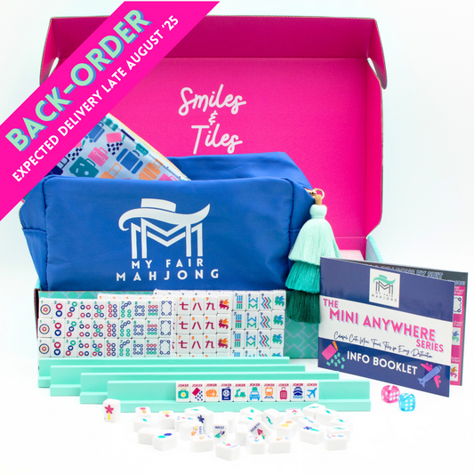 (BACK-ORDER) MINI ANYWHERE SERIES- White | Colorful Tiny Travel Mahjong Set