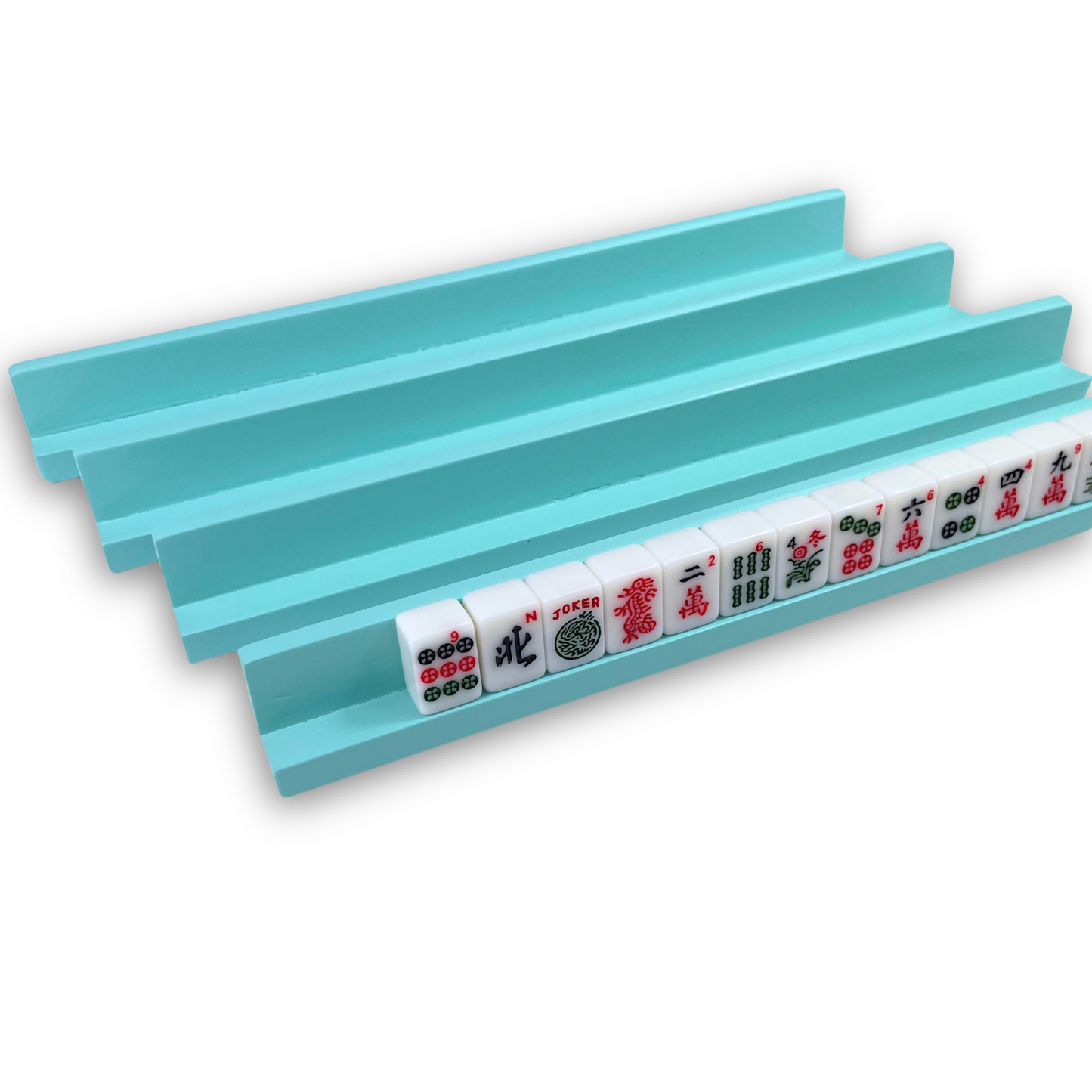 Mini Mahjong Racks (Set of 4, 10" each) | Painted, Wooden | Pastel Blue